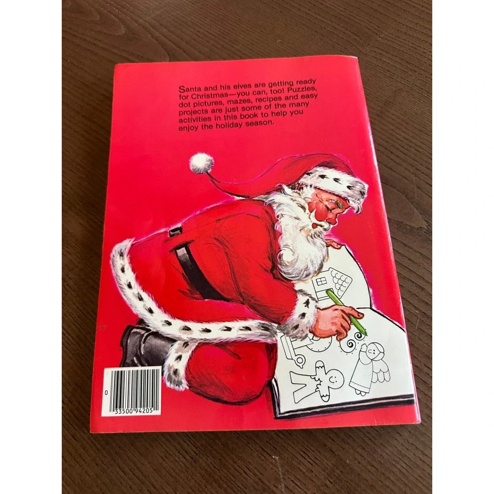 Vintage 1982 Whitman Santa's Busy Day Christmas Activity Book 140 Pages 1823
